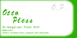 otto pless business card