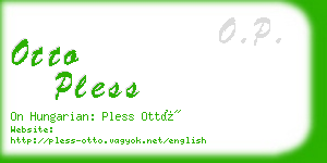 otto pless business card